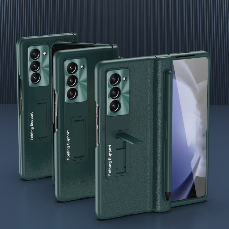 Integrated Folding Hinge Leather Phone Case, No Pen, For Samsung Galaxy Z Fold6, For  Samsung Galaxy Z Fold5 5G