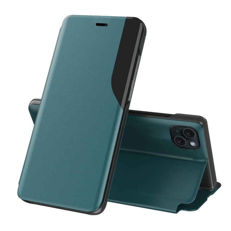 Side Display Flip Leather Phone Case, For iPhone 15