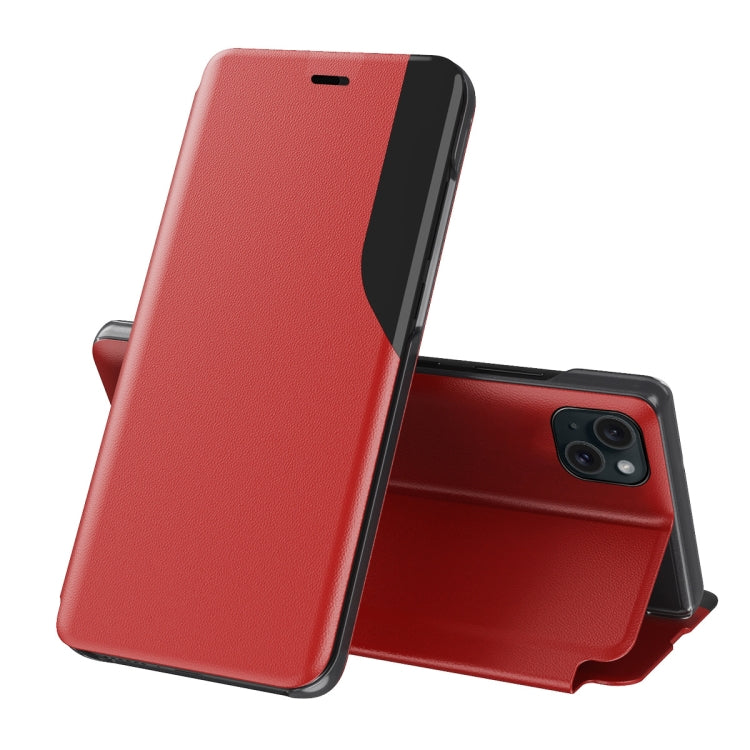 Side Display Flip Leather Phone Case, For iPhone 15