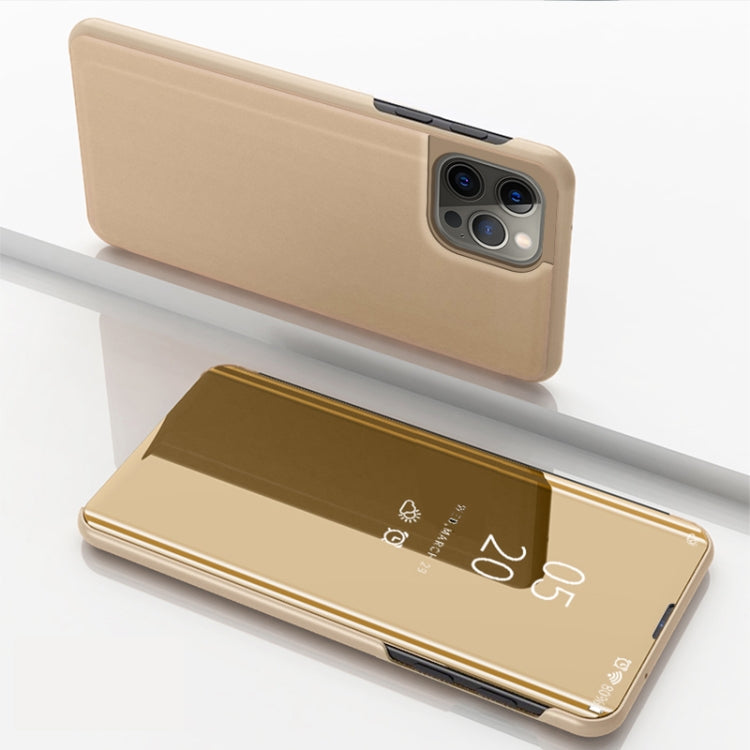 Plated Mirror Horizontal Flip Leather Phone Case with Holder, For iPhone 15 Pro Max, For iPhone 15 Pro, For iPhone 15 Plus