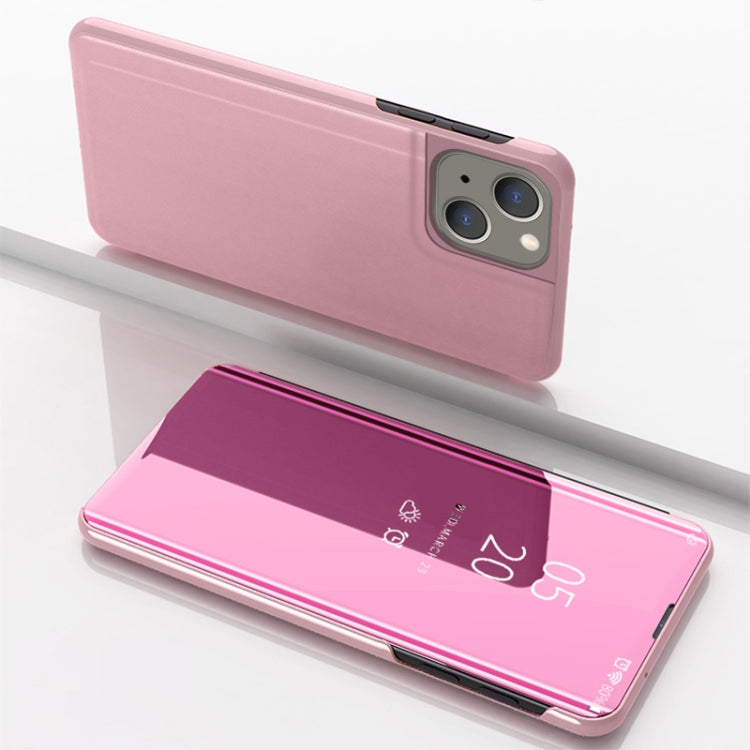 Plated Mirror Horizontal Flip Leather Phone Case with Holder, For iPhone 15 Pro Max, For iPhone 15 Pro, For iPhone 15 Plus
