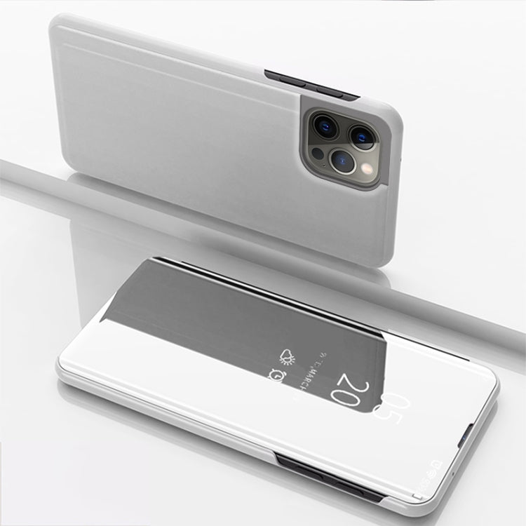 Plated Mirror Horizontal Flip Leather Phone Case with Holder, For iPhone 16 Pro, For iPhone 16 Plus, For iPhone 16
