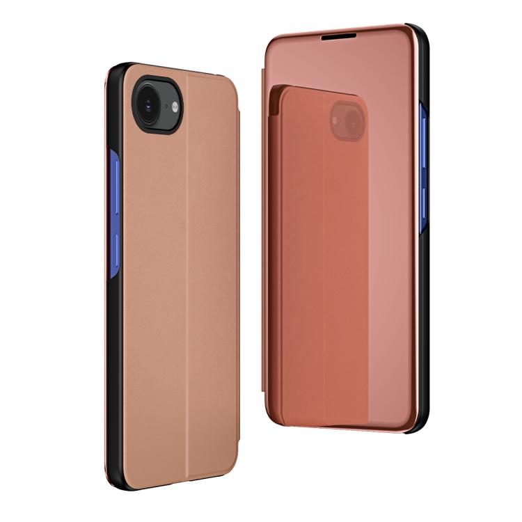 Plated Mirror Horizontal Flip Leather Phone Case with Holder, For iPhone 17e / 16e, For iPhone 17 Pro Max, For iPhone 17 Pro