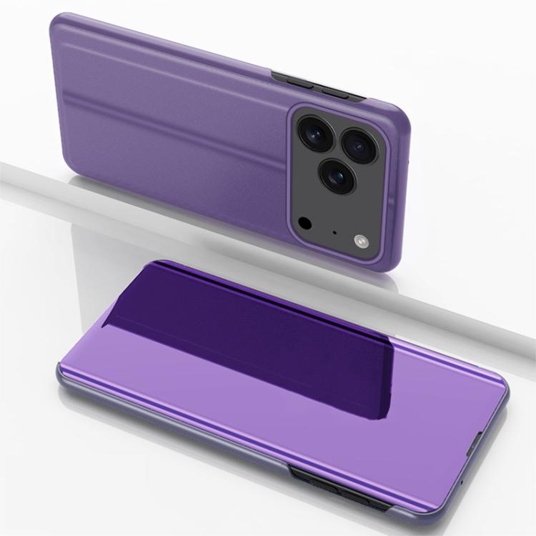 Plated Mirror Horizontal Flip Leather Phone Case with Holder, For iPhone 17e / 16e, For iPhone 17 Pro Max, For iPhone 17 Pro