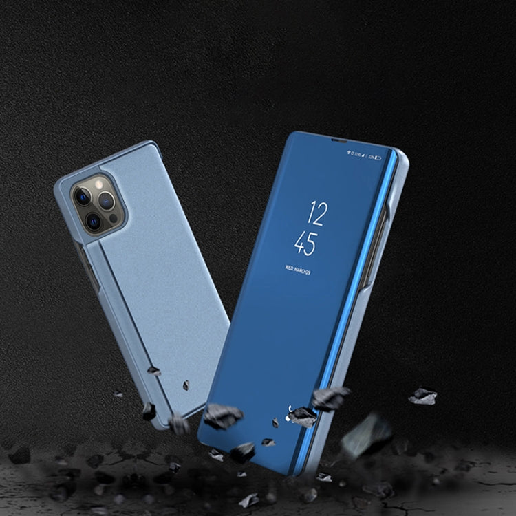 Plated Mirror Horizontal Flip Leather Phone Case with Holder, For iPhone 17e / 16e, For iPhone 17 Pro Max, For iPhone 17 Pro
