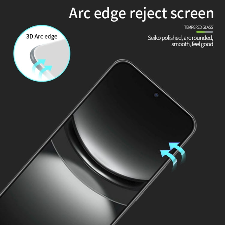 For Huawei nova 12 MOFI 9H 3D Explosion-proof Curved Screen Tempered Glass Film(Black)