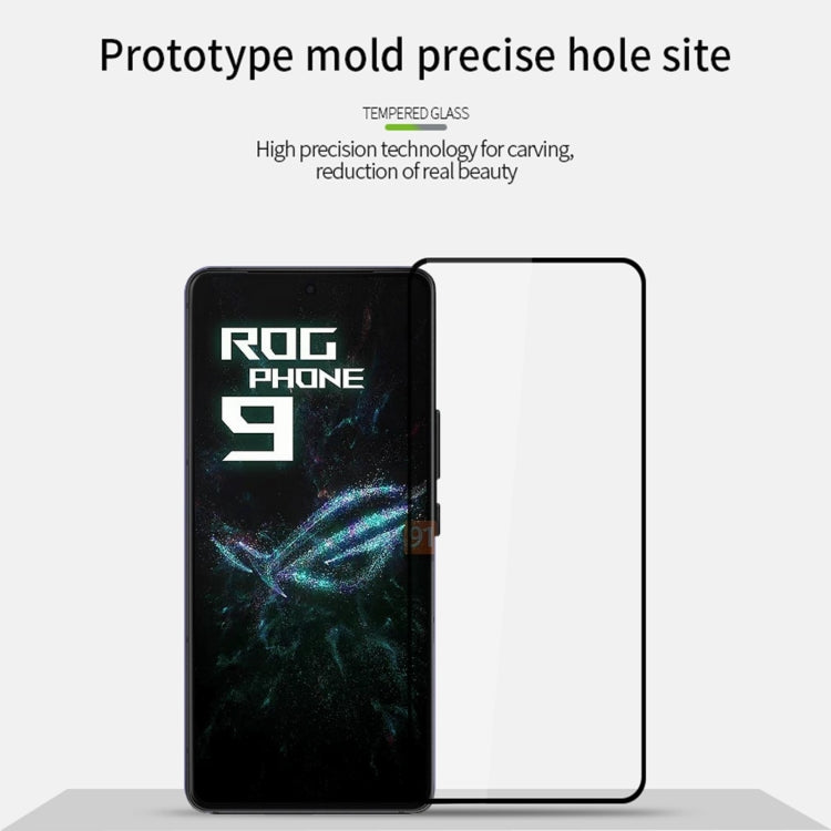 For ASUS ROG Phone 9 / 9 Pro / Zenfone 12 Ultra  PINWUYO 9H 2.5D Full Screen Tempered Glass Film(Black)