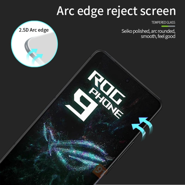 For ASUS ROG Phone 9 / 9 Pro / Zenfone 12 Ultra  PINWUYO 9H 2.5D Full Screen Tempered Glass Film(Black)