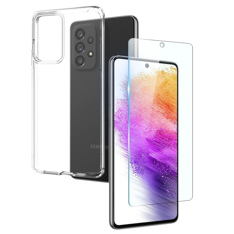 NORTHJO Transparent TPU Phone Case with Tempered Glass Film, For Samsung Galaxy S25 FE 5G, For Samsung Galaxy A56 5G, For Samsung Galaxy A26 5G, For Samsung Galaxy A36 5G, For Samsung Galaxy A06 4G, For Samsung Galaxy S24 FE 5G, For Samsung Galaxy A55 ...
