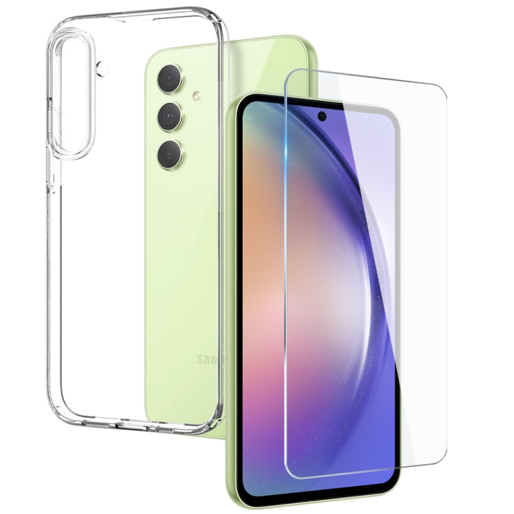 NORTHJO Transparent TPU Phone Case with Tempered Glass Film, For Samsung Galaxy S25 FE 5G, For Samsung Galaxy A56 5G, For Samsung Galaxy A26 5G, For Samsung Galaxy A36 5G, For Samsung Galaxy A06 4G, For Samsung Galaxy S24 FE 5G, For Samsung Galaxy A55 ...
