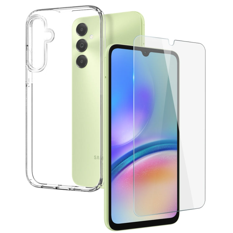 For Samsung Galaxy A05s 4G NORTHJO Transparent TPU Phone Case with Tempered Glass Film(Transparent)