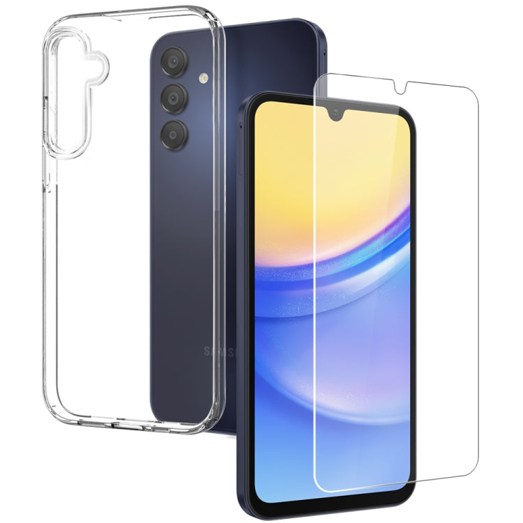 NORTHJO Transparent TPU Phone Case with Tempered Glass Film, For Samsung Galaxy A15 4G / 5G, For Samsung Galaxy A23 4G / 5G