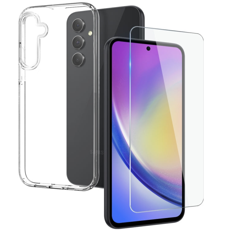 For Samsung Galaxy A35 5G NORTHJO Transparent TPU Phone Case with Tempered Glass Film(Transparent)