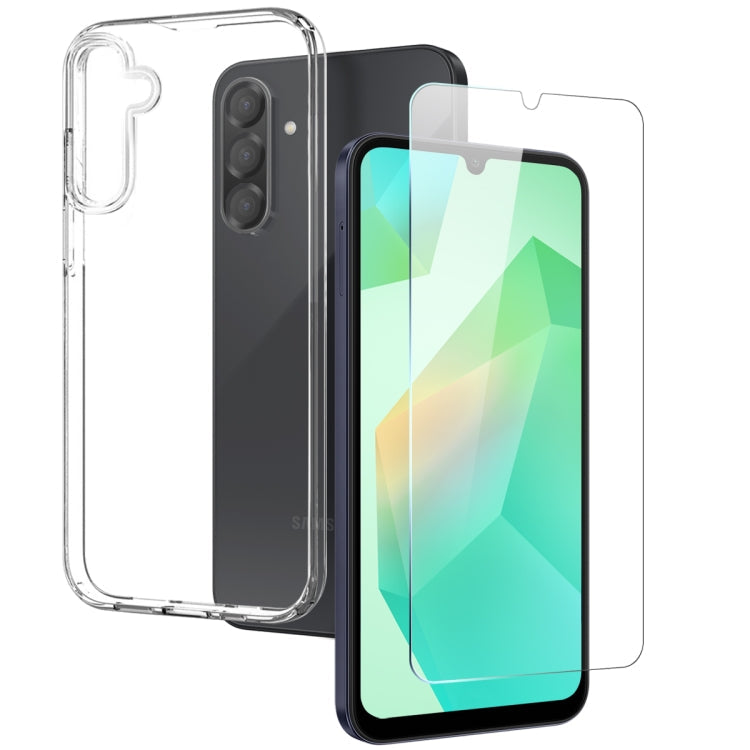 For Samsung Galaxy A26 5G NORTHJO Transparent TPU Phone Case with Tempered Glass Film(Transparent)