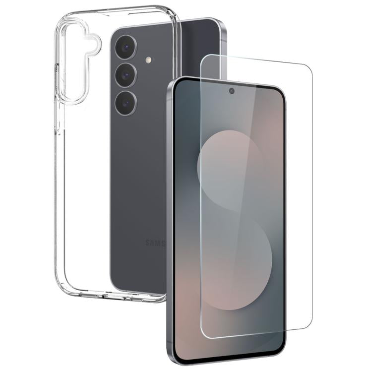 NORTHJO Transparent TPU Phone Case with Tempered Glass Film, For Samsung Galaxy S25 FE 5G, For Samsung Galaxy A56 5G, For Samsung Galaxy A26 5G, For Samsung Galaxy A36 5G, For Samsung Galaxy A06 4G, For Samsung Galaxy S24 FE 5G, For Samsung Galaxy A55 ...