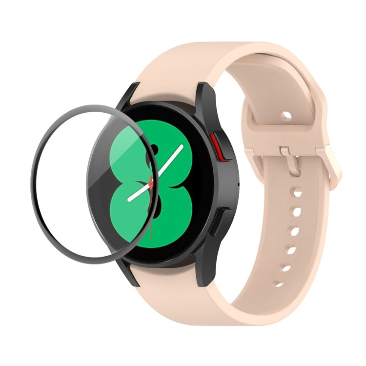 JUNSUNMAY Silicone Adjustable Strap + Full Coverage PMMA Screen Protector Kit, For Samsung Galaxy Watch4 40mm