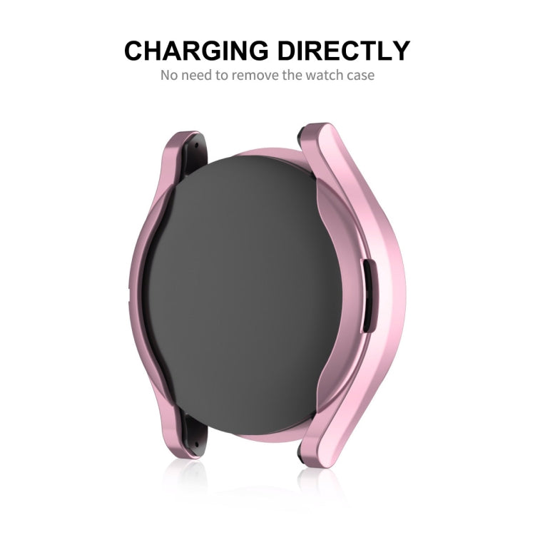 For Samsung Galaxy Watch6 Classic 43mm ENKAY Hat-Prince Electroplated Soft TPU Case + 0.2mm 9H Glass Screen Protector(Dark Blue)