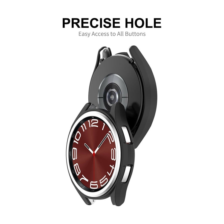 For Samsung Galaxy Watch6 Classic 47mm ENKAY Hat-Prince Electroplated Hard PC Case + 0.2mm 9H Glass Screen Protector(Transparent)