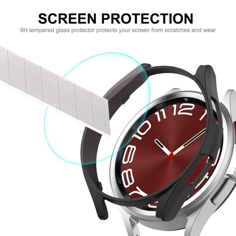 For Samsung Galaxy Watch6 Classic 47mm ENKAY Hat-Prince Electroplated Hard PC Case + 0.2mm 9H Glass Screen Protector(Transparent)
