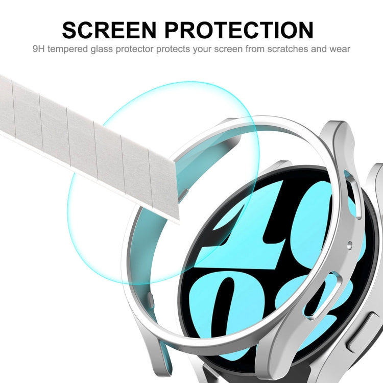 For Samsung Galaxy Watch6 40mm ENKAY Hat-Prince Electroplated Hard PC Case + 0.2mm 9H Glass Screen Protector(Dark Green)