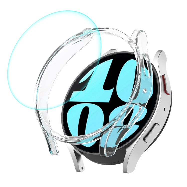 For Samsung Galaxy Watch6 44mm ENKAY Hat-Prince Electroplated Hard PC Case + 0.2mm 9H Glass Screen Protector(Transparent)
