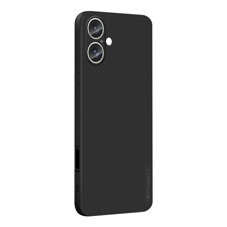For iPhone 16 PINWUYO Sense Series Liquid Silicone TPU Phone Case(Black)