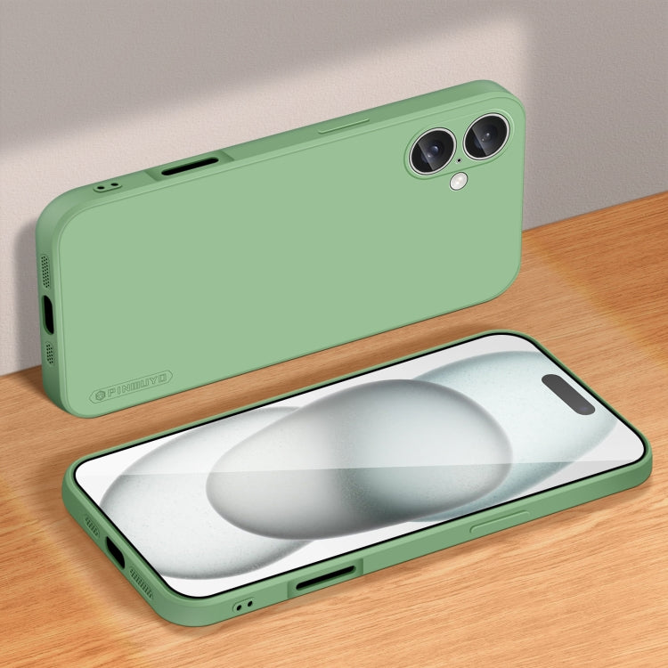 For iPhone 16 PINWUYO Sense Series Liquid Silicone TPU Phone Case(Green)