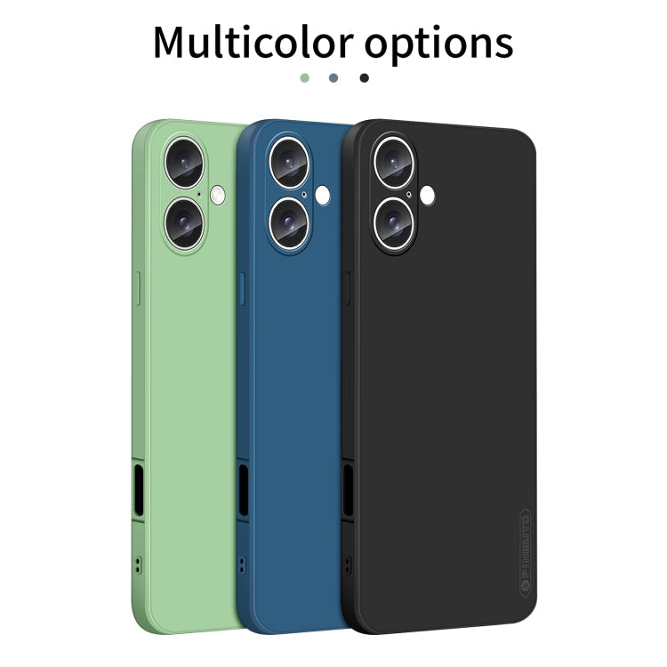 For iPhone 16 Plus PINWUYO Sense Series Liquid Silicone TPU Phone Case(Black)