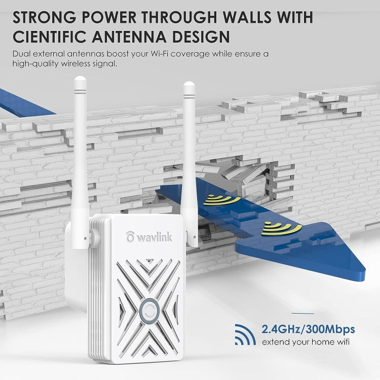 WAVLINK WN578W2 For Home Office N300 WiFi Wireless AP Repeater Signal Booster, Plug:UK Plug