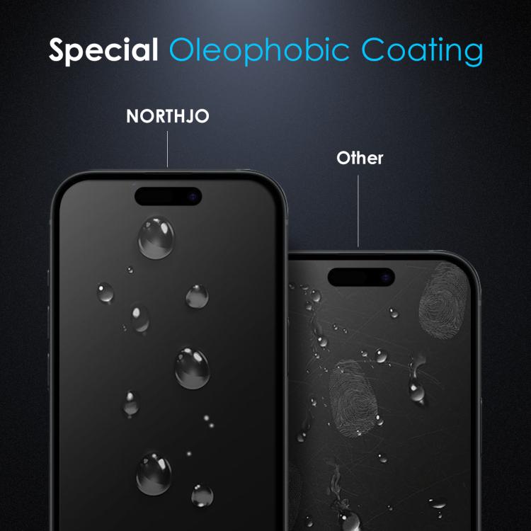 For iPhone 16 Pro NORTHJO A++ 0.3mm 28 Degree Privacy Screen Tempered Glass Film