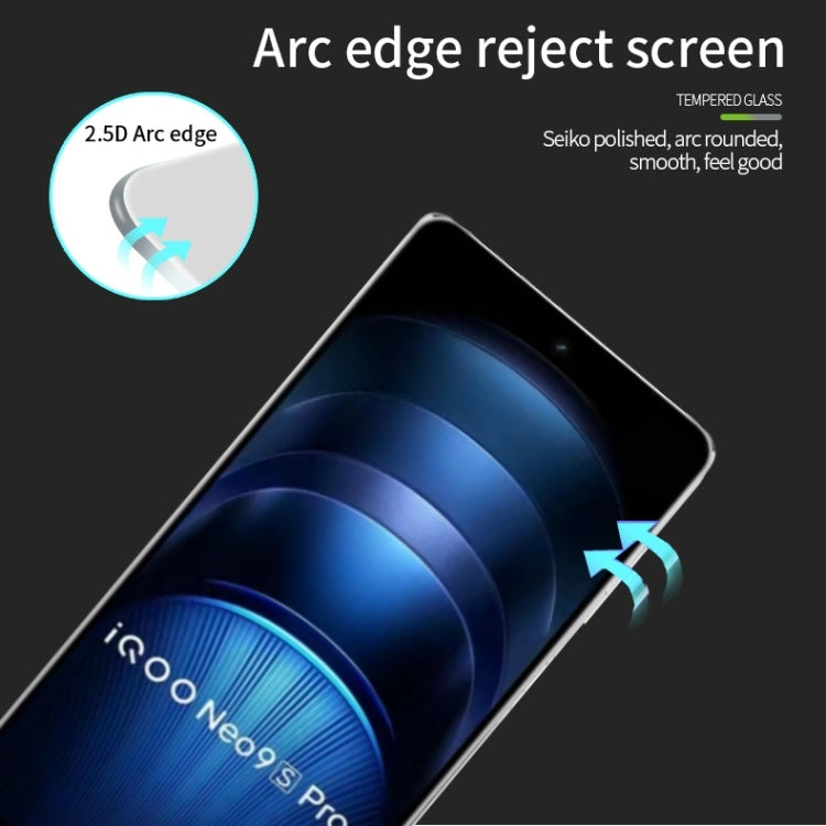 For vivo iQOO Neo9S Pro+ PINWUYO 9H 2.5D Full Screen Tempered Glass Film(Black)