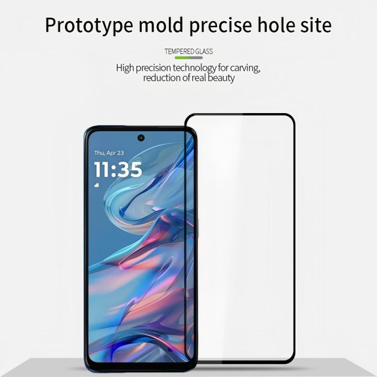 For Motorola Moto G45 PINWUYO 9H 2.5D Full Screen Tempered Glass Film(Black)
