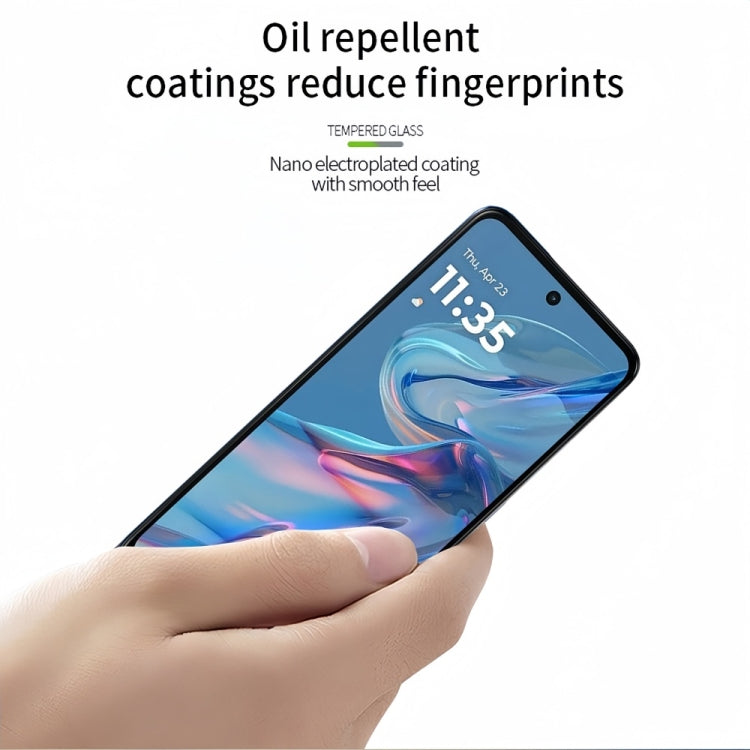 For Motorola Moto G45 PINWUYO 9H 2.5D Full Screen Tempered Glass Film(Black)