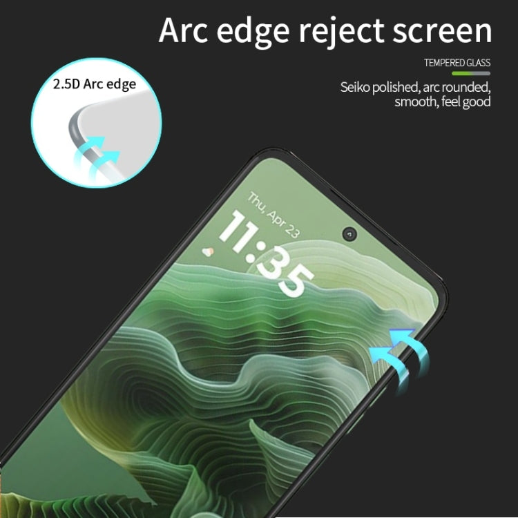 For Motorola Moto G35 PINWUYO 9H 2.5D Full Screen Tempered Glass Film(Black)