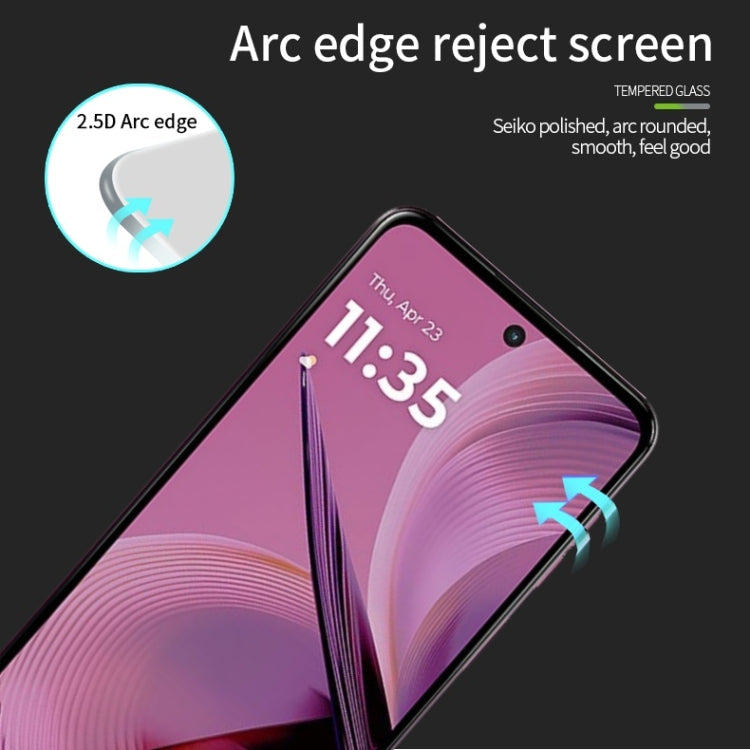 For Motorola Moto G55 PINWUYO 9H 2.5D Full Screen Tempered Glass Film(Black)