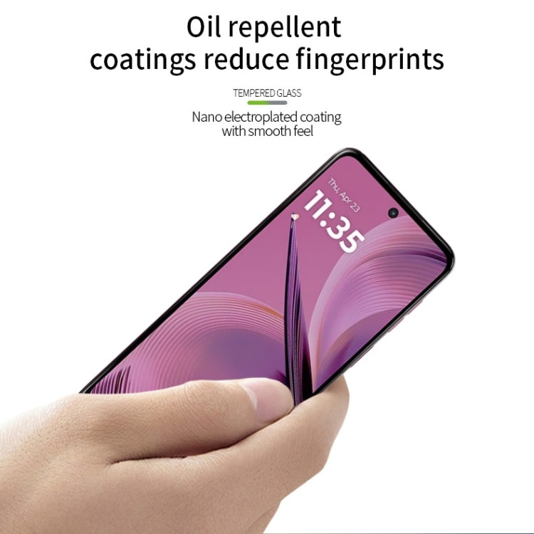 For Motorola Moto G55 PINWUYO 9H 2.5D Full Screen Tempered Glass Film(Black)