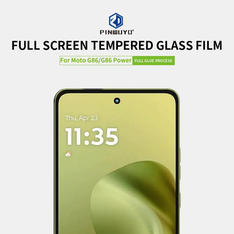 For Motorola Moto G86 / G86 Power PINWUYO 9H 2.5D Full Screen Tempered Glass Film(Black)