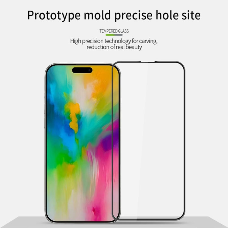 For iPhone 16 Plus PINWUYO 9H 3D Curved Full Screen Explosion-proof Tempered Glass Film(Black)