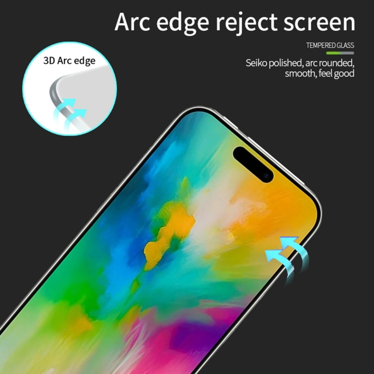 For iPhone 16 Pro Max PINWUYO 9H 3D Curved Full Screen Explosion-proof Tempered Glass Film(Black)