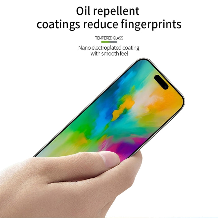 For iPhone 16 Pro Max PINWUYO 9H 3D Curved Full Screen Explosion-proof Tempered Glass Film(Black)