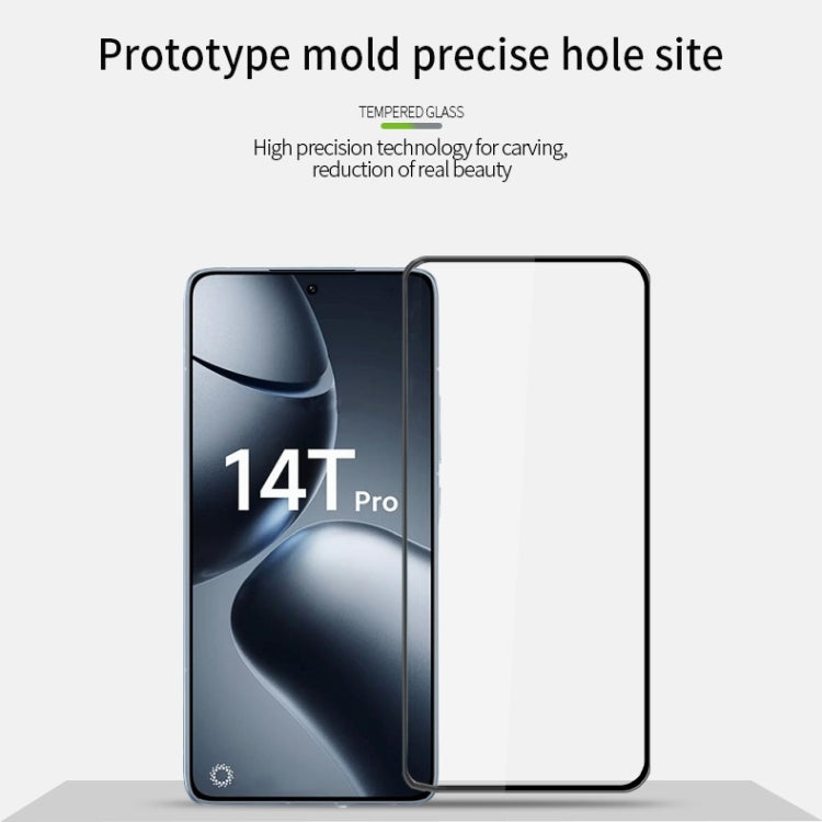 For Xiaomi 14T / 14T Pro PINWUYO 9H 3D Full Screen Explosion-proof Tempered Glass Film(Black)