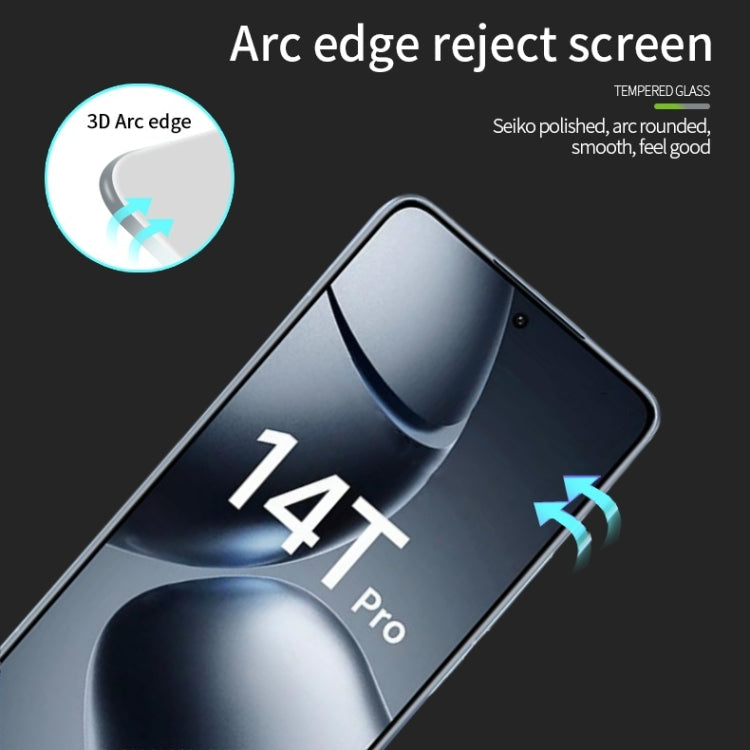 For Xiaomi 14T / 14T Pro PINWUYO 9H 3D Full Screen Explosion-proof Tempered Glass Film(Black)