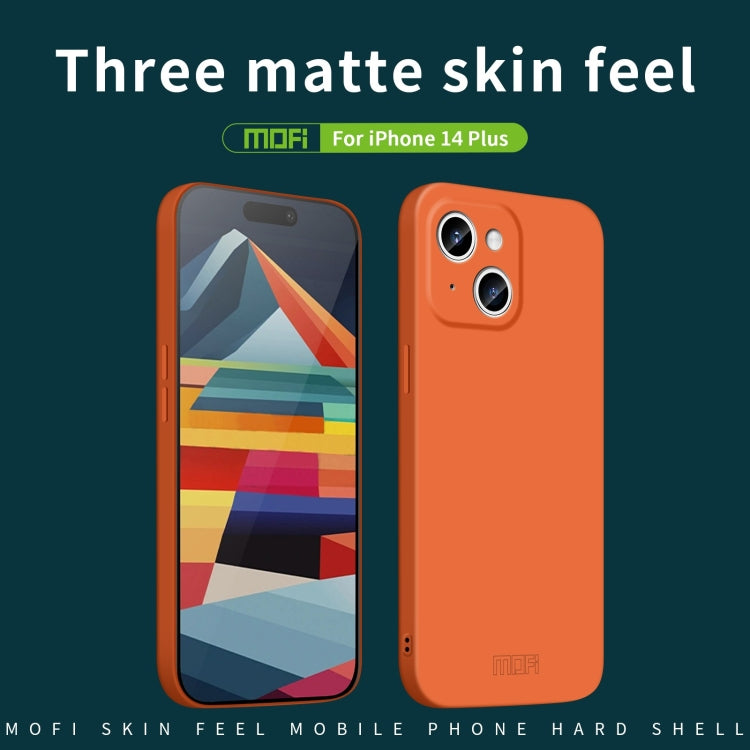 For iPhone 14 Plus MOFI Qin Series Skin Feel All-inclusive PC Phone Case(Beige)