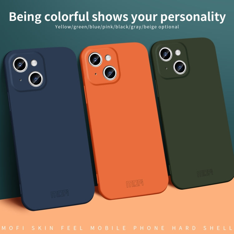 For iPhone 14 Plus MOFI Qin Series Skin Feel All-inclusive PC Phone Case(Beige)