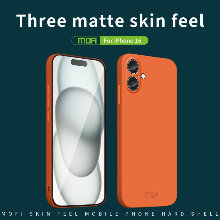 For iPhone 16 MOFI Qin Series Skin Feel All-inclusive PC Phone Case(Black)