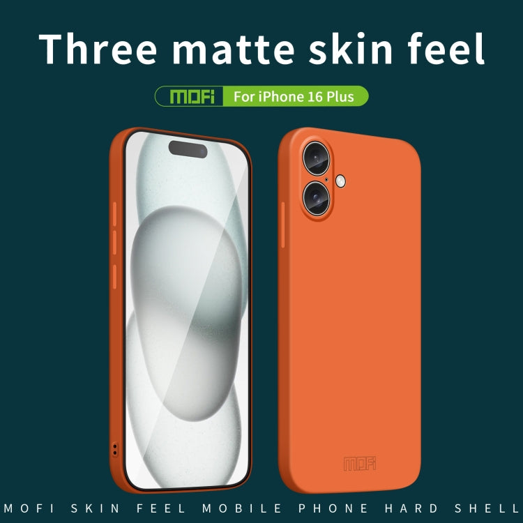 For iPhone 16 Plus MOFI Qin Series Skin Feel All-inclusive PC Phone Case(Gray)