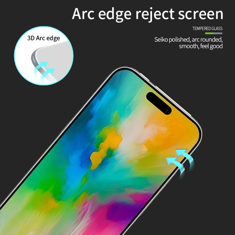 For iPhone 16 Pro MOFI 9H 3D Explosion-proof Curved Screen Tempered Glass Film(Black)