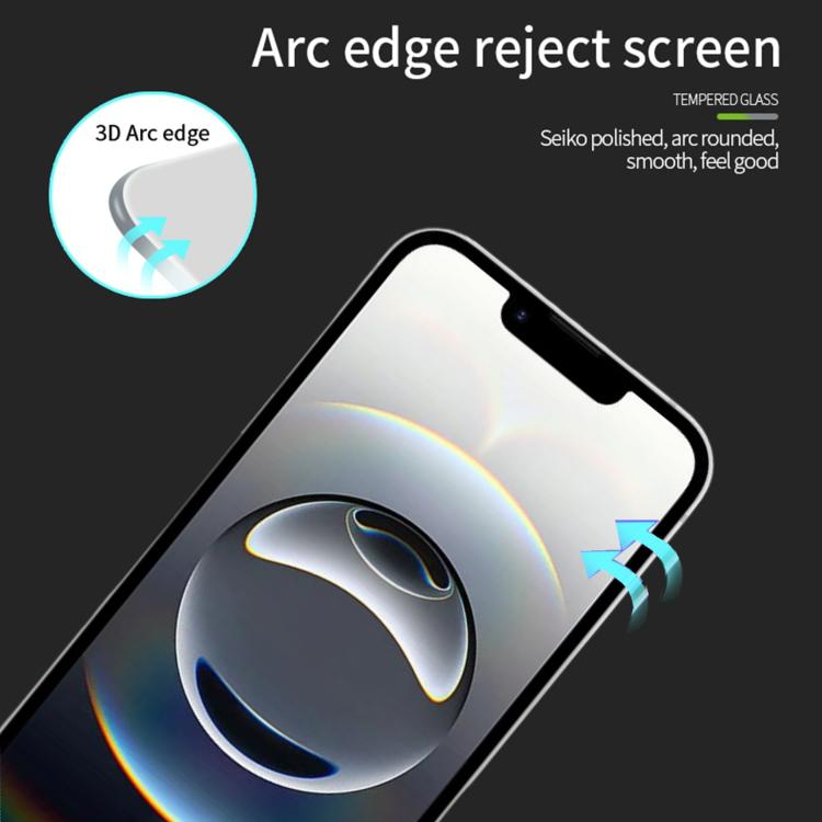 For iPhone 17e / 16e MOFI 9H 3D Explosion-proof Curved Screen Tempered Glass Film(Black)