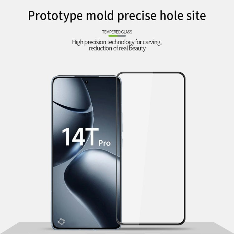 For Xiaomi 14T / 14T Pro MOFI 9H 3D Explosion-proof Curved Screen Tempered Glass Film(Black)