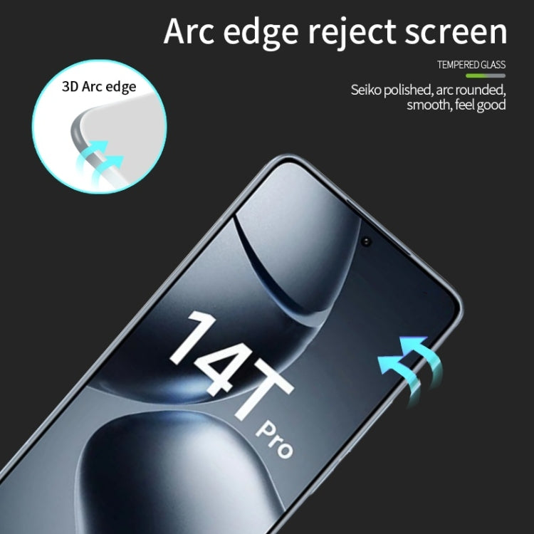 For Xiaomi 14T / 14T Pro MOFI 9H 3D Explosion-proof Curved Screen Tempered Glass Film(Black)